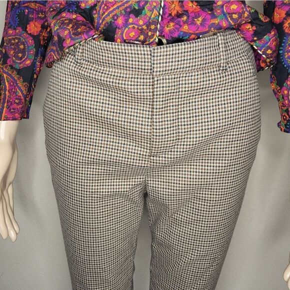 Zara Womens Houndstooth High Rise Skinny Trouser Pants - Picture 11 of 12